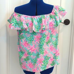 Lilly Pulitzer So Shellegant One Shoulder top